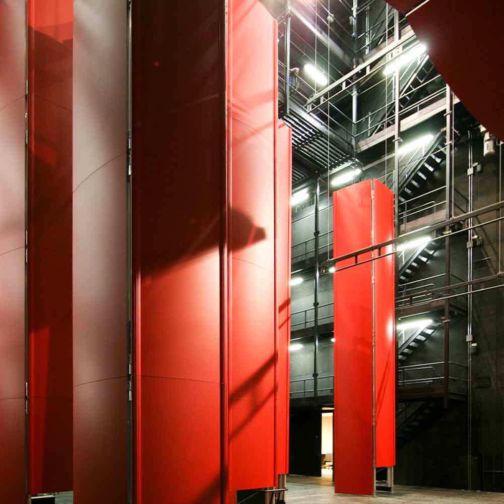Mobiles Konzertzimmer in rot